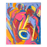 Acrylic on canvas trumpeter A.Ferraris