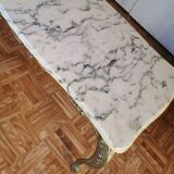 Low table marble beige and brass