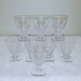 8 glasses with liqueur or aperitif 8cl art deco