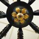 Black and gold patinated wrought iron chandelier – 10 lights – Louis XIV style