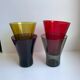 Set of 4 colorful design water glasses 70s