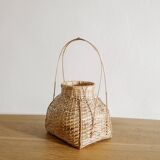 Vintage Japanese Ikebana Flower Bamboo Basket, 1960s