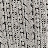 White cotton bedspread - throw with geometric chevron pattern