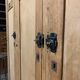 Old industrial cloakroom 1910 in oak and enamelled plate