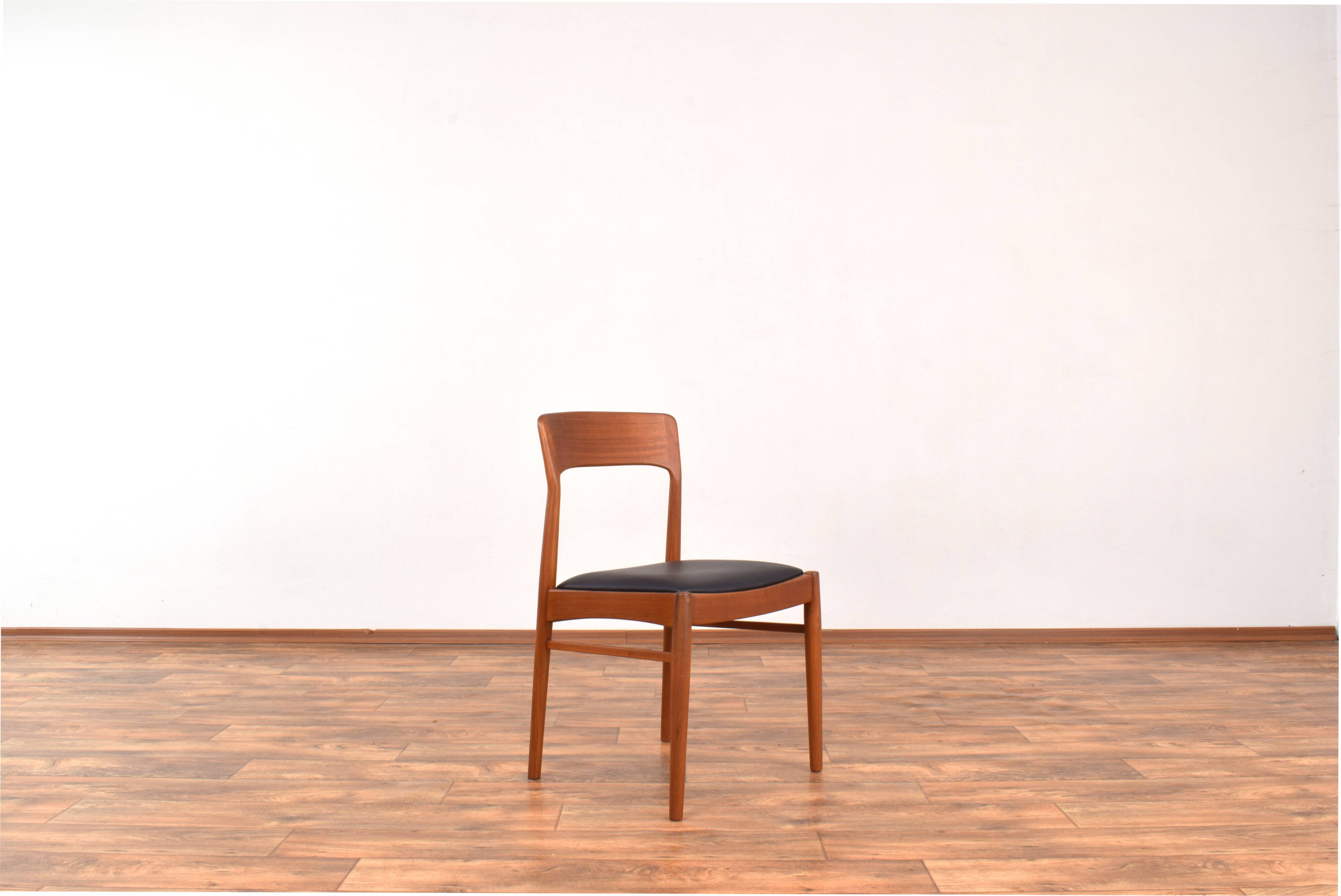 Danish teak and leather dining chairs by Henning Kjærnulf for Korup Stolefabrik, 1960s, set of 4
