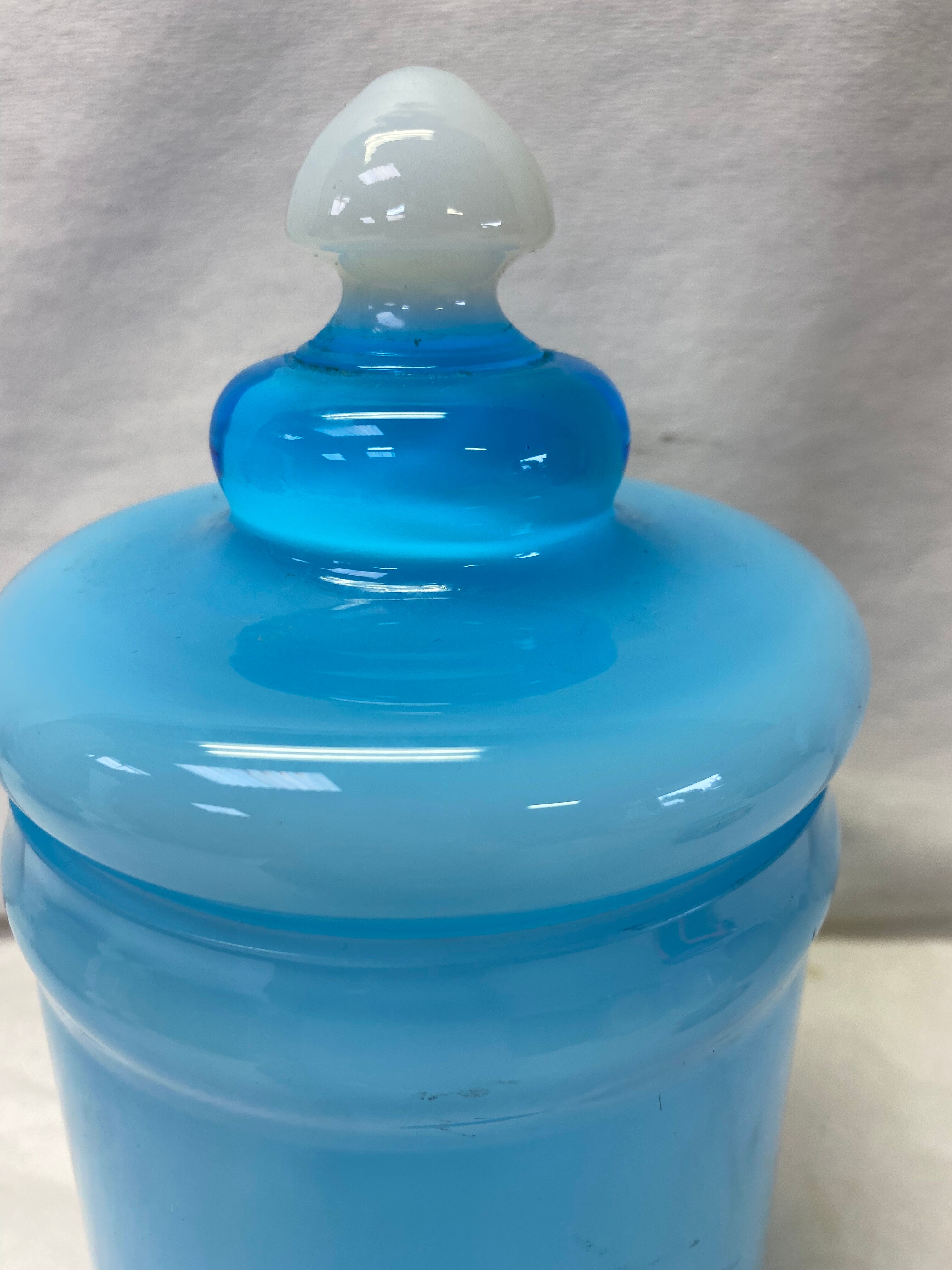 Old opaline blue pharmacy pot