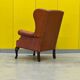 Fauteuil Chesterfield en cuir marron clair vintage