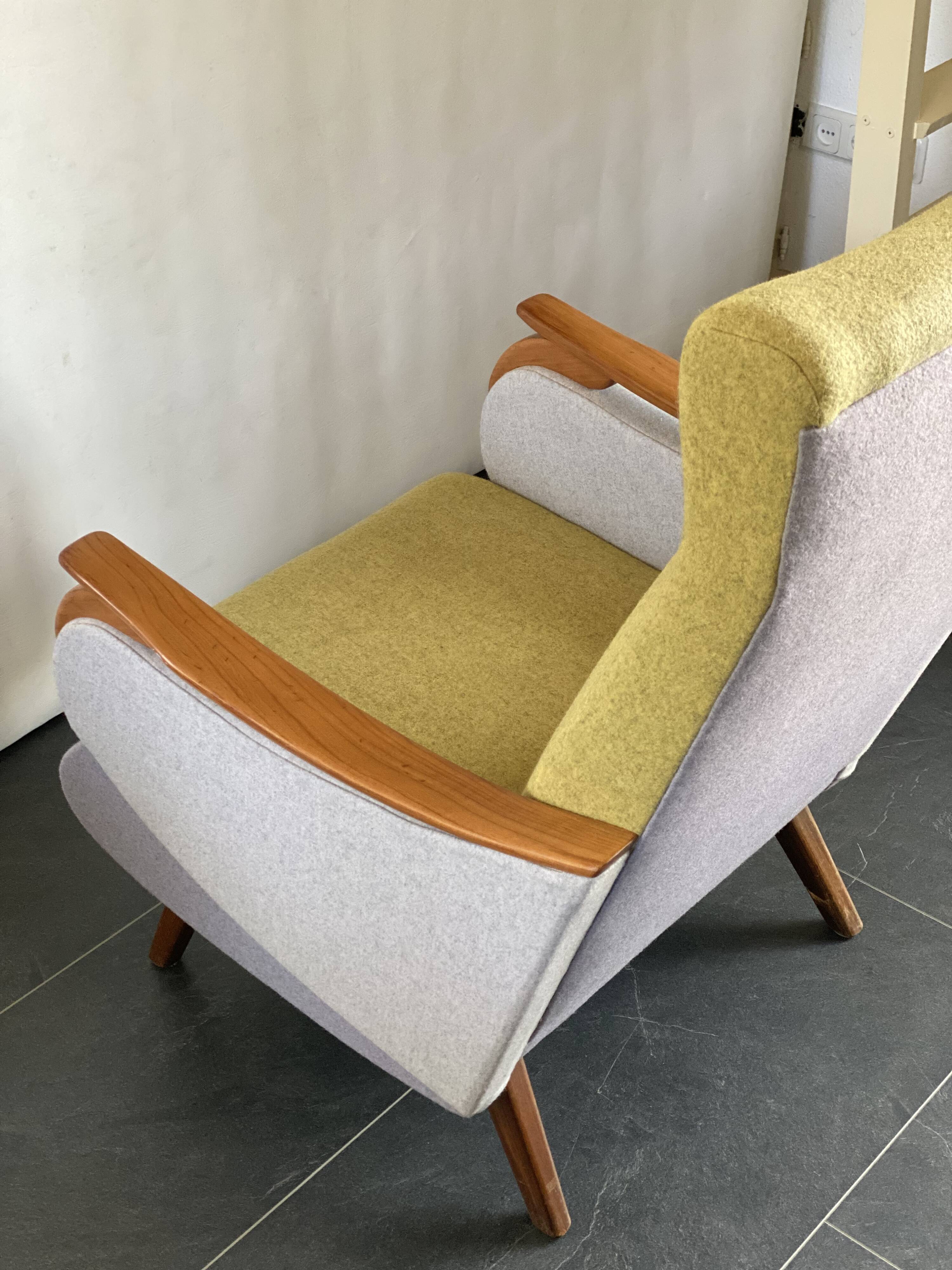 Chaise longue suédoise vintage 3 couleurs