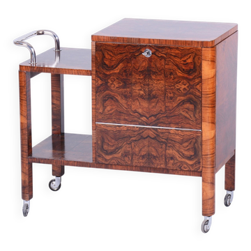 Art Deco Trolley in Walnut, Czech, 1920s