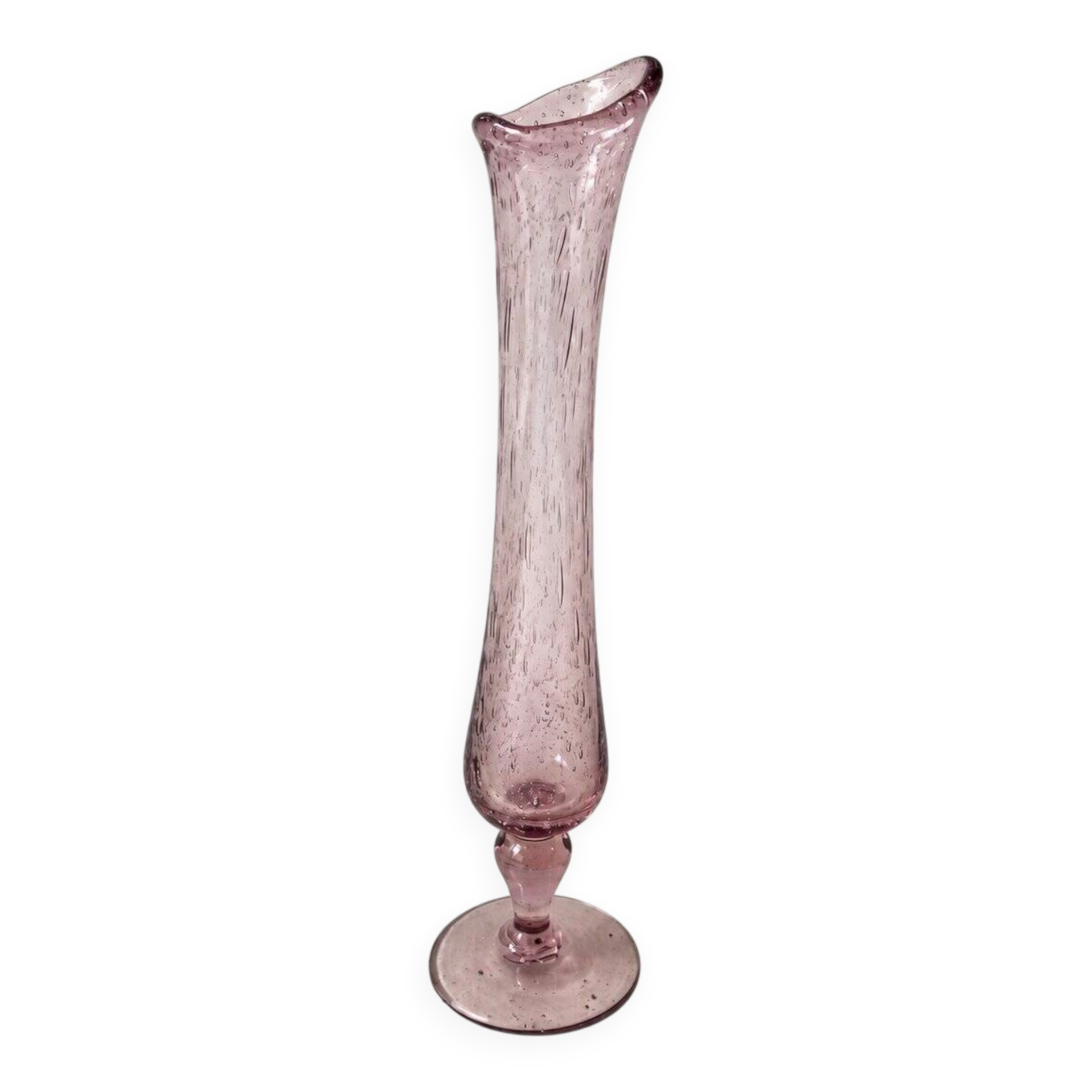 Soliflore en verre bullé rose