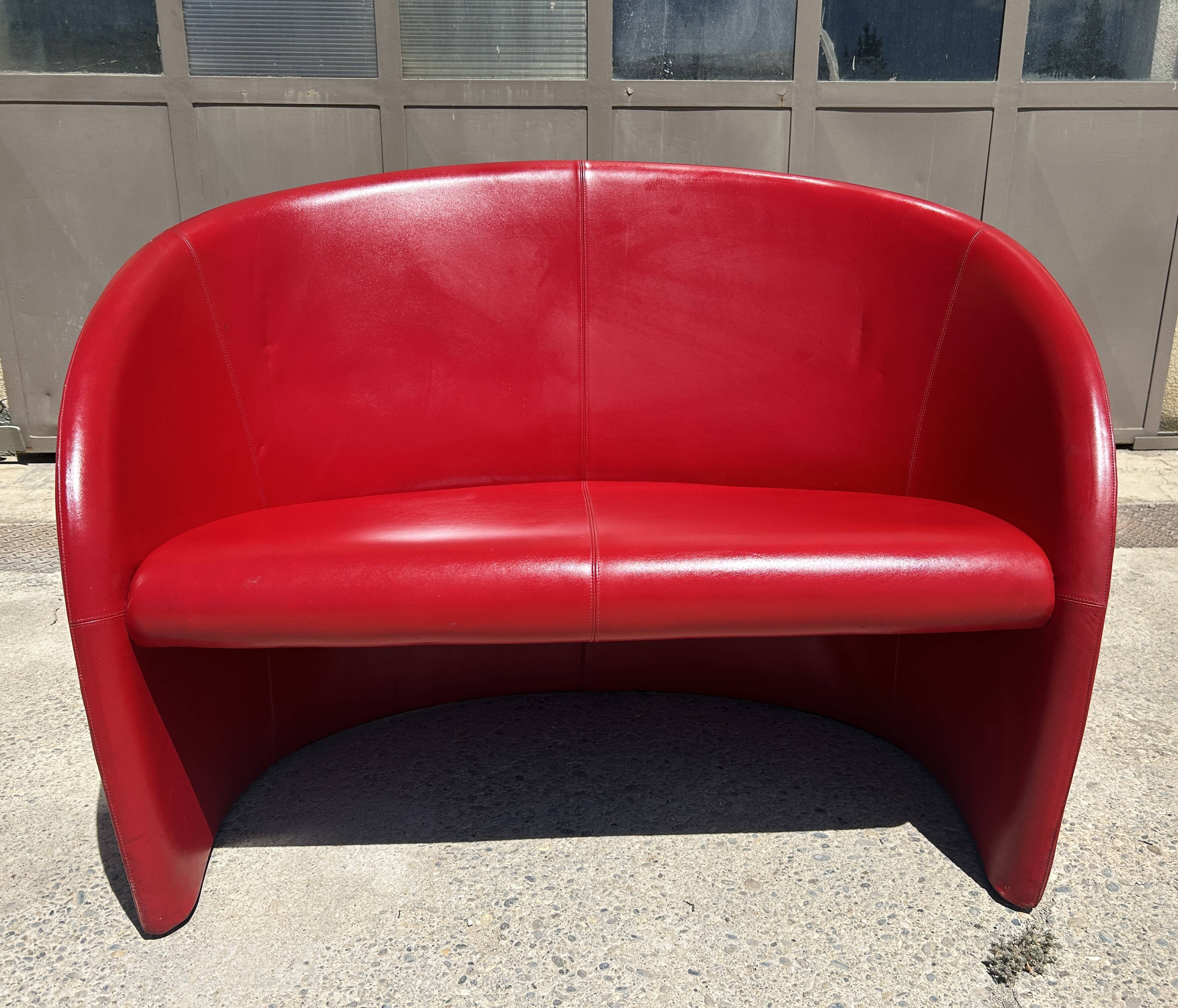 Leather sofa Lella and Massimo Vignelli for Poltrona Frau 1989