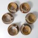 6 vintage stoneware cups with saucers