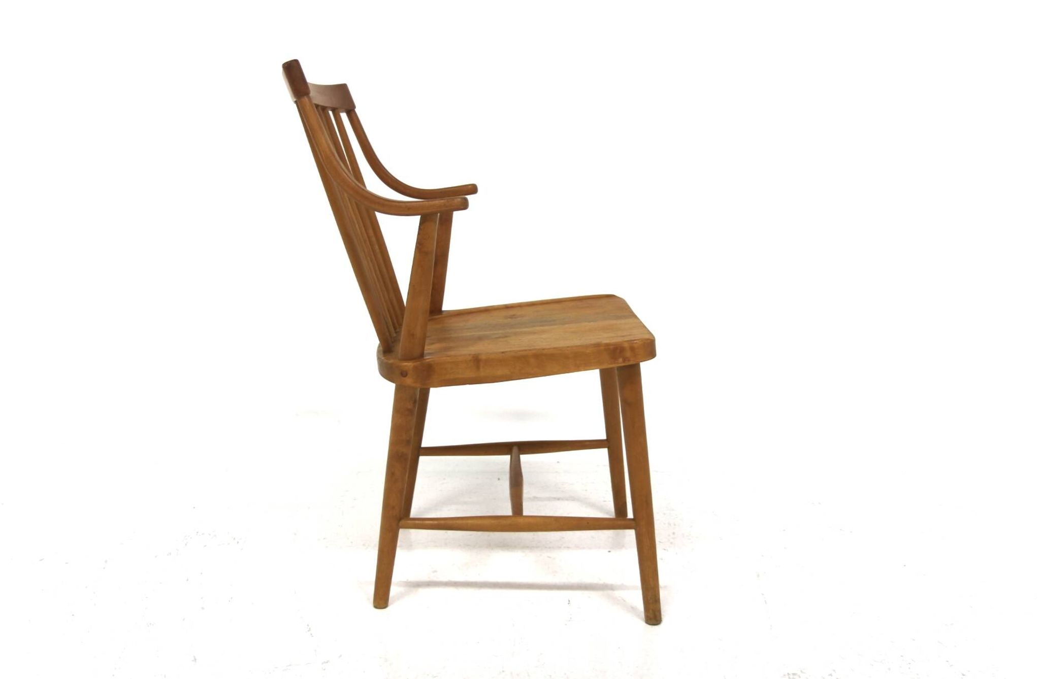 Scandinavian armchair "Pinnstol" in beech, Sweden, 1960