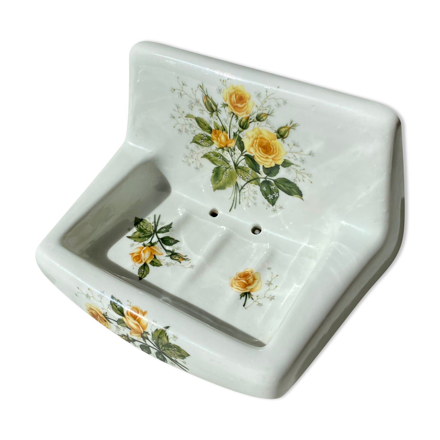 Soap holder and porcelain hook of Limoges Champs-Elysées vintage 60