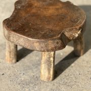 Mini low stool in upcycled old Asian teak H15 D24