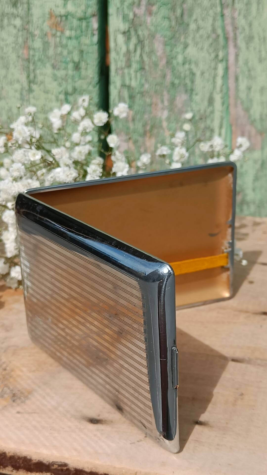 Vintage silver-plated cigarette case – 1950s/60s