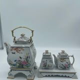 Franklin Mint teapot, sugar bowl and small cream jug, porcelain 1986