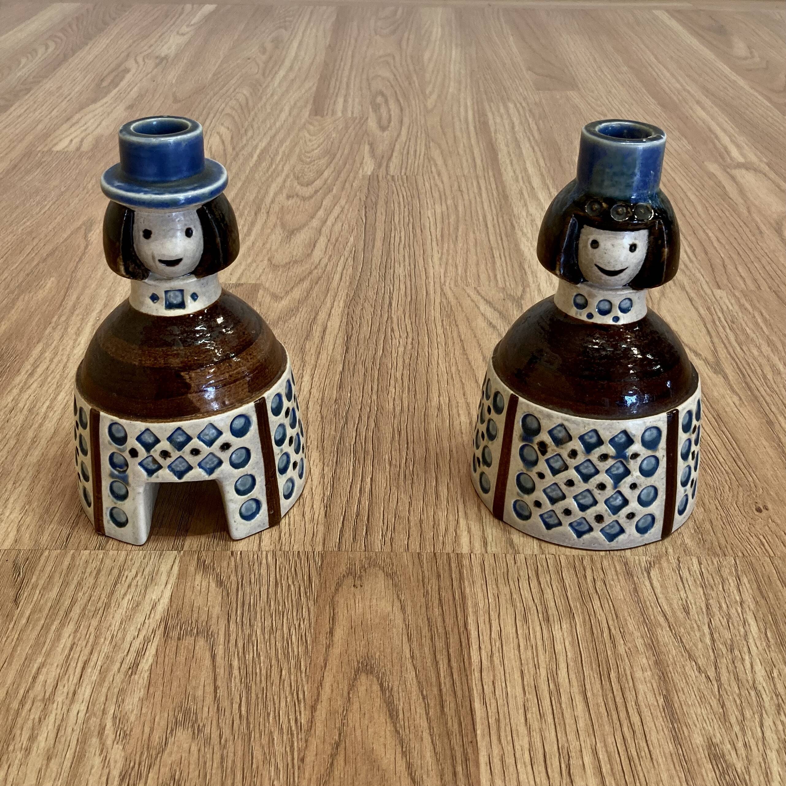 Pair of candlesticks signature "Scandinavian Design 1950".