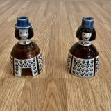 Pair of candlesticks signature "Scandinavian Design 1950".