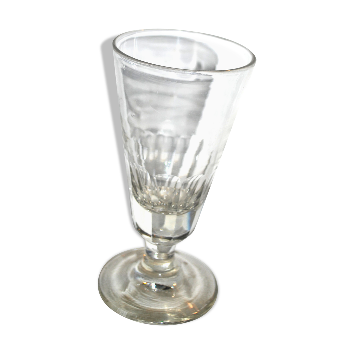 Old absinthe glass in blown glass cut 1900