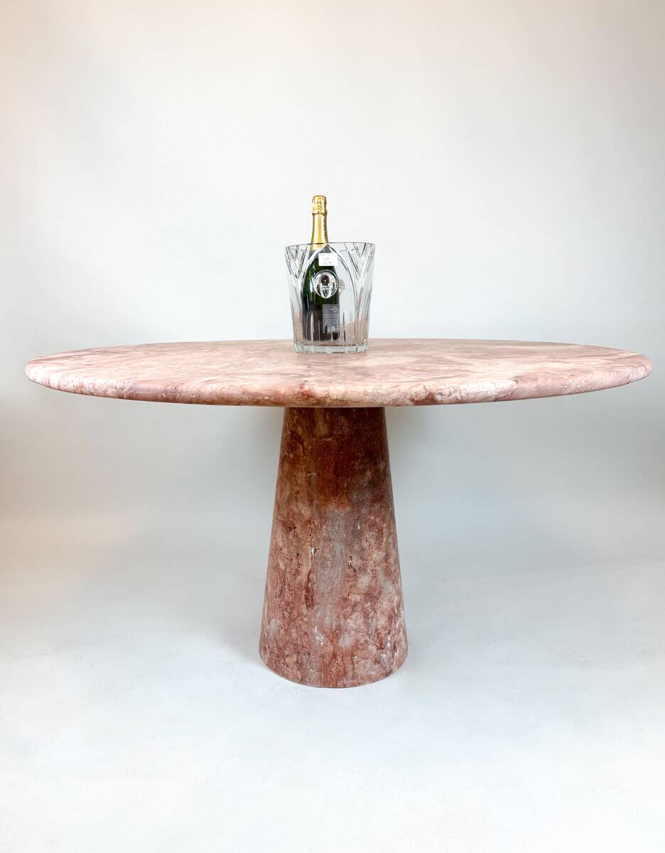 Travertine pedestal table