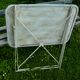 Vintage green and white painted metal folding garden table 1950