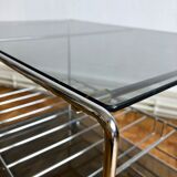 Glass and chrome wheeled vinyl holder