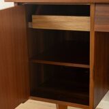 Classic freestanding desk from the 1950s, walnut veneer