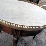 Table basse bouillotte plateau marbre style louis xvi ancienne