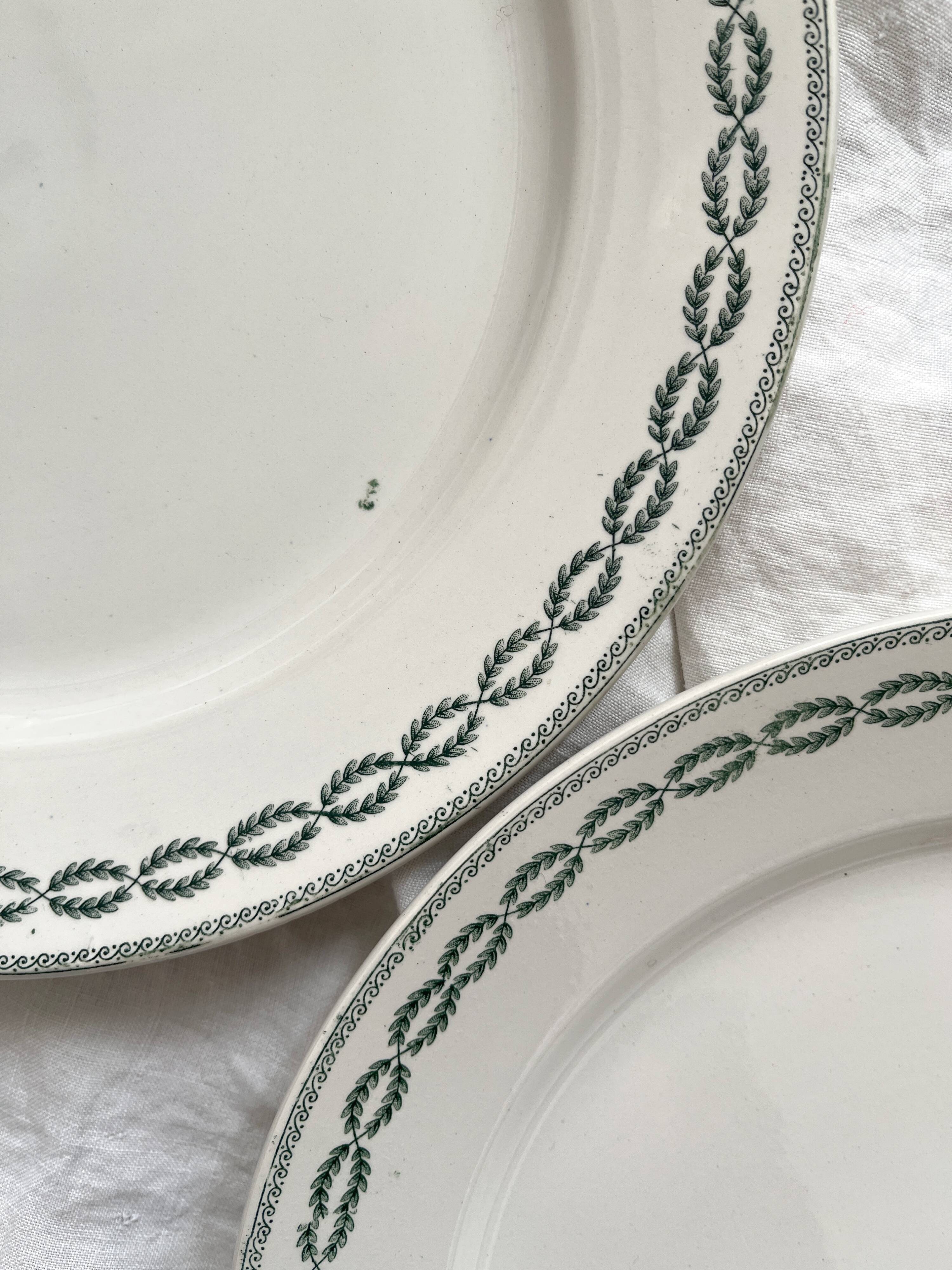 6 flat plates in iron earth "Nobilis" U&C Sarreguemines