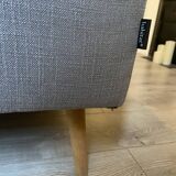 Scandinavian-style 3-seater grey sofa