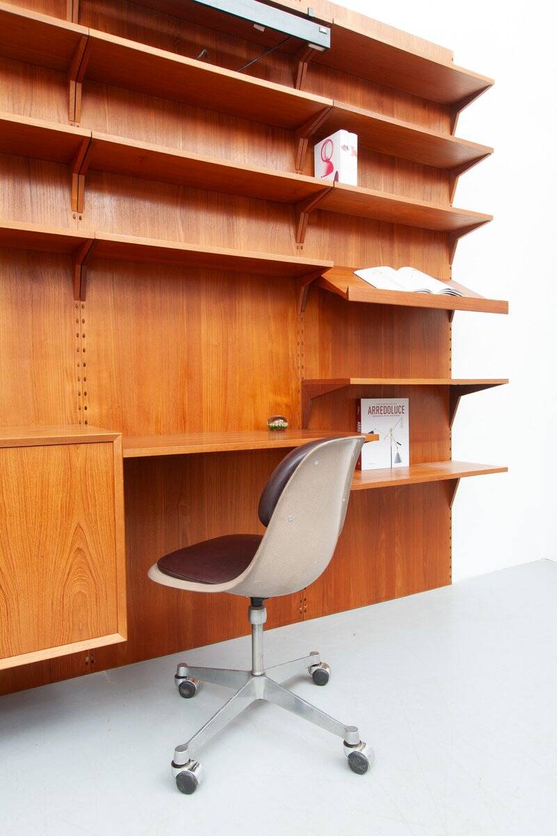 Royal mid-century teak wall unit by Poul Cadovius for Cado, 1960s
