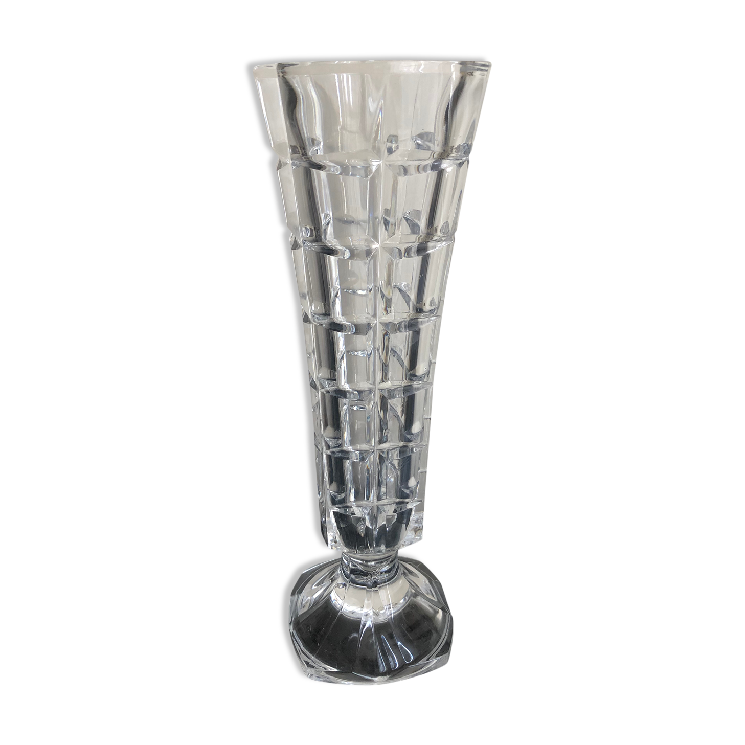 High vase, cut glass