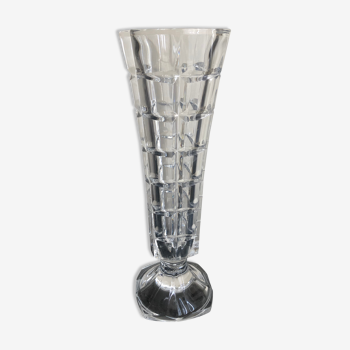 Vase haut verre taillé