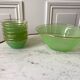 Set of 8 small bowls and a green granita bowl 60s-70s