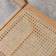 Série de 4 chaises vintage en pin assise cannage