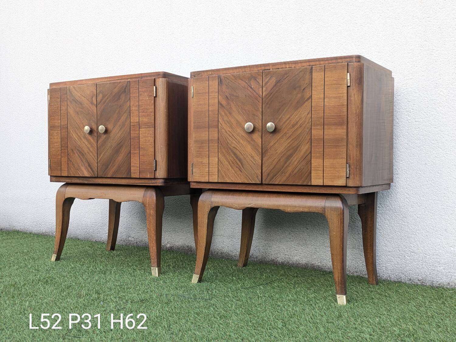 Pair of vintage Art Deco mid-century bedside tables
