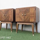 Pair of vintage Art Deco mid-century bedside tables