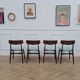 lot de 4 chaises en teck vintage