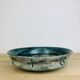 Round blue ceramic dish signed Arol Norway