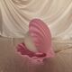 Pink shell and opaline pearl lamp, Saint-Jacques, France, 1970