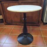 Gueridon bistro base cast iron marble top