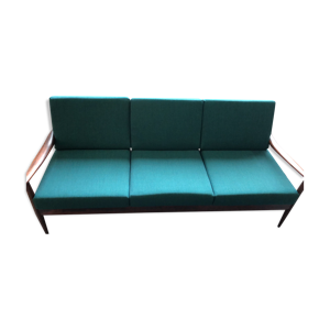 Canapé scandinave en teck 3 places,