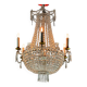 Pearl Bag Chandelier, Cut Crystals Circa 1900