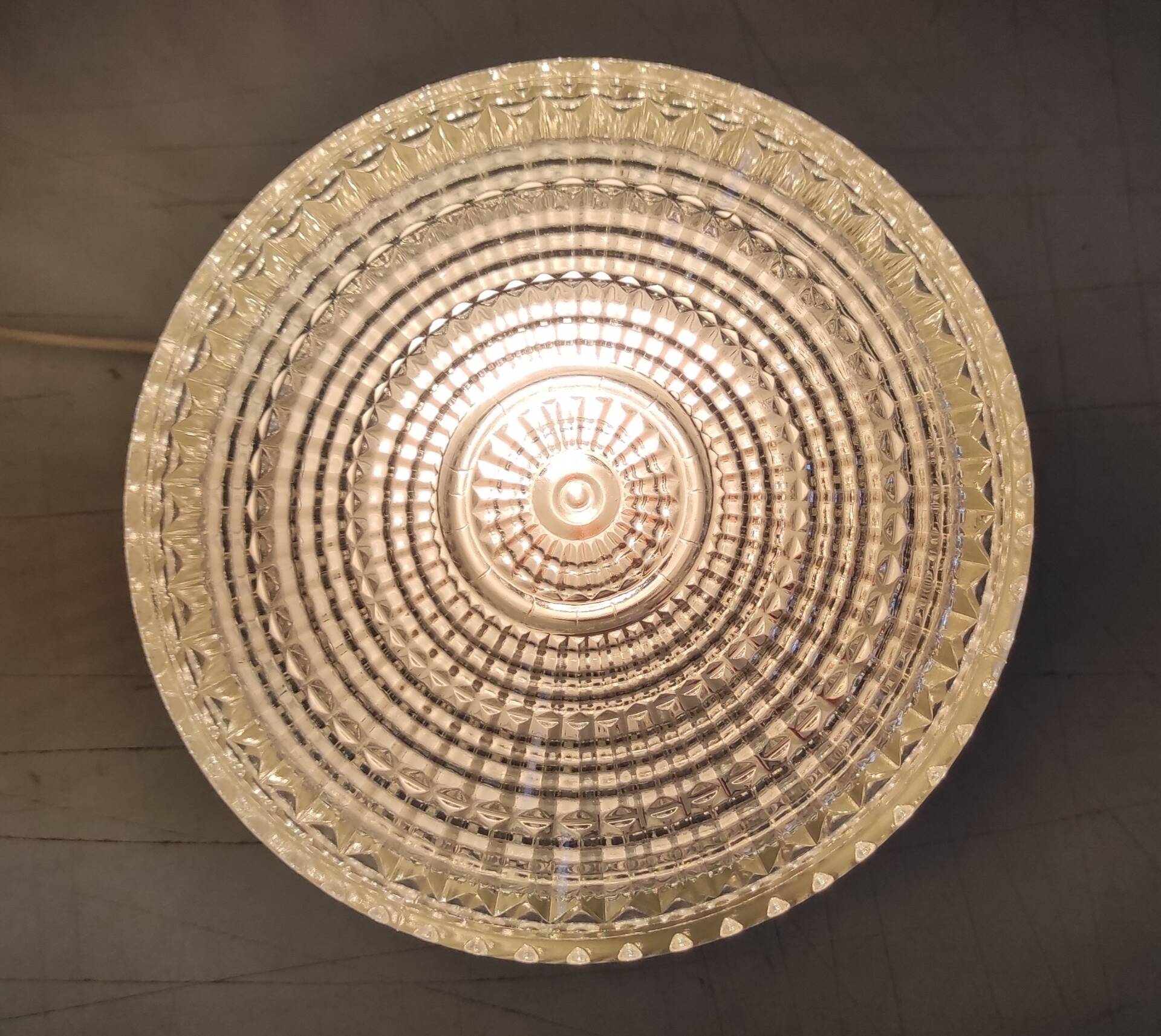 Ceiling light or wall sconce in prismatic glass - mid 20th century.