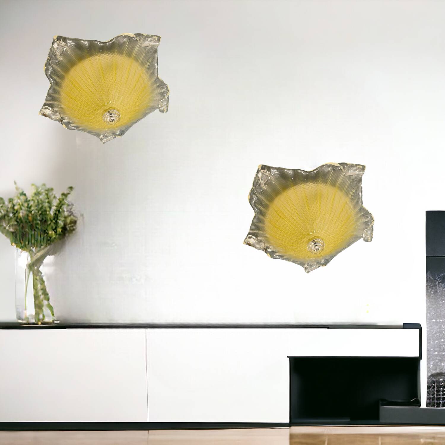 Venetian Murano Glass Sconces Set of 2