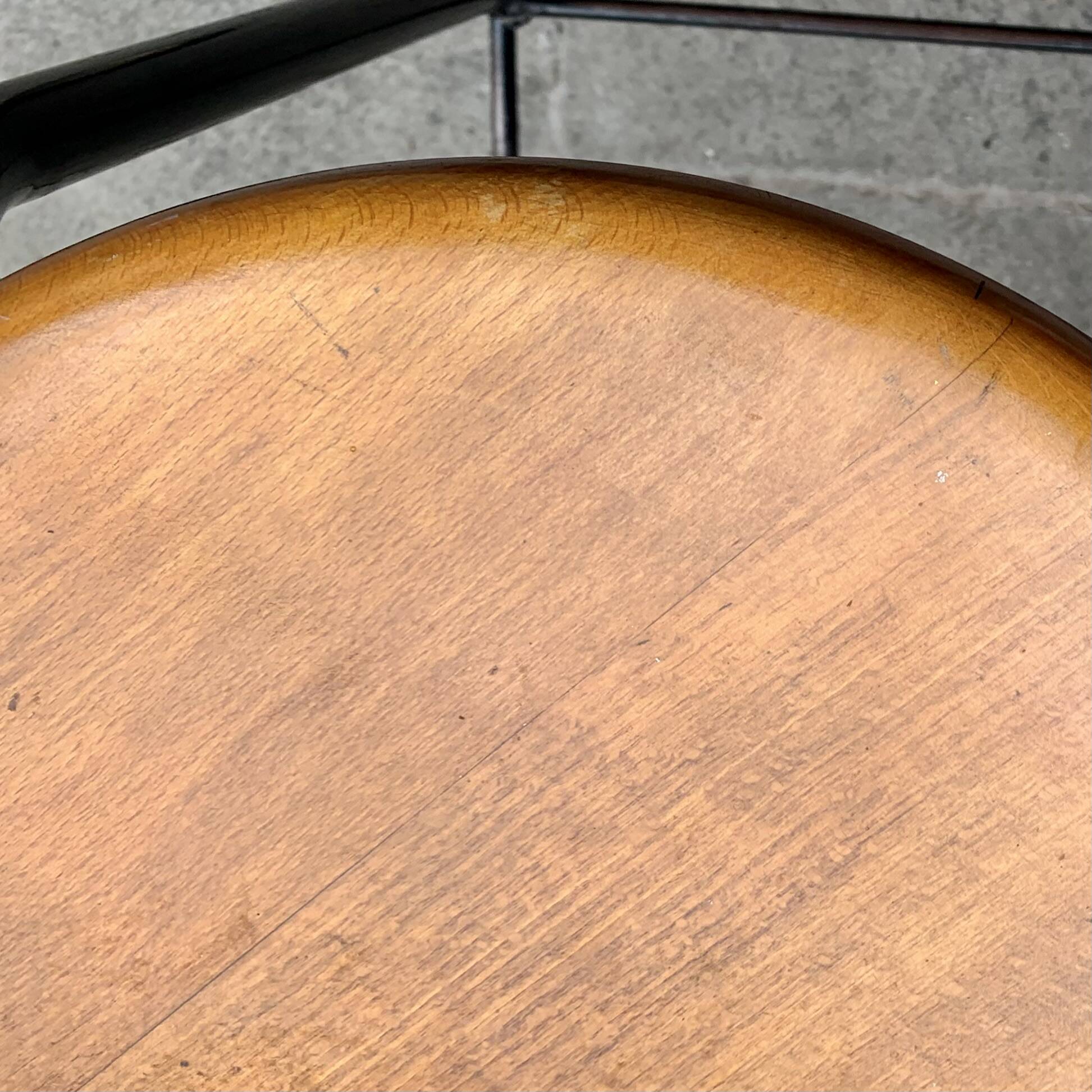 Vintage industrial stool in wood and metal