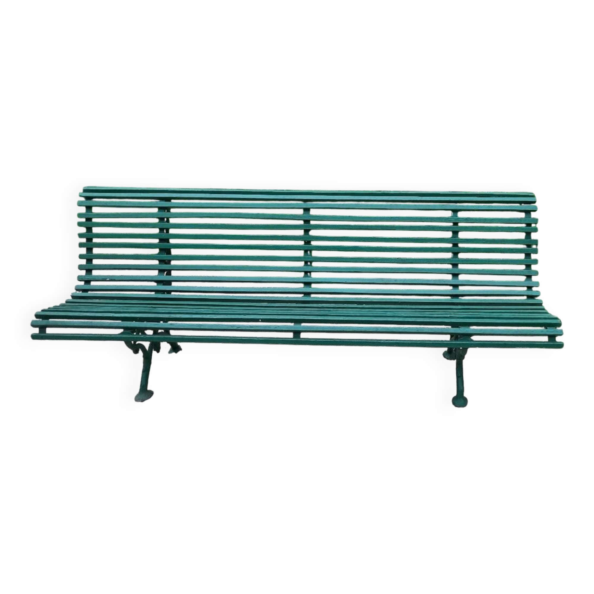 Garden bench with cast iron base