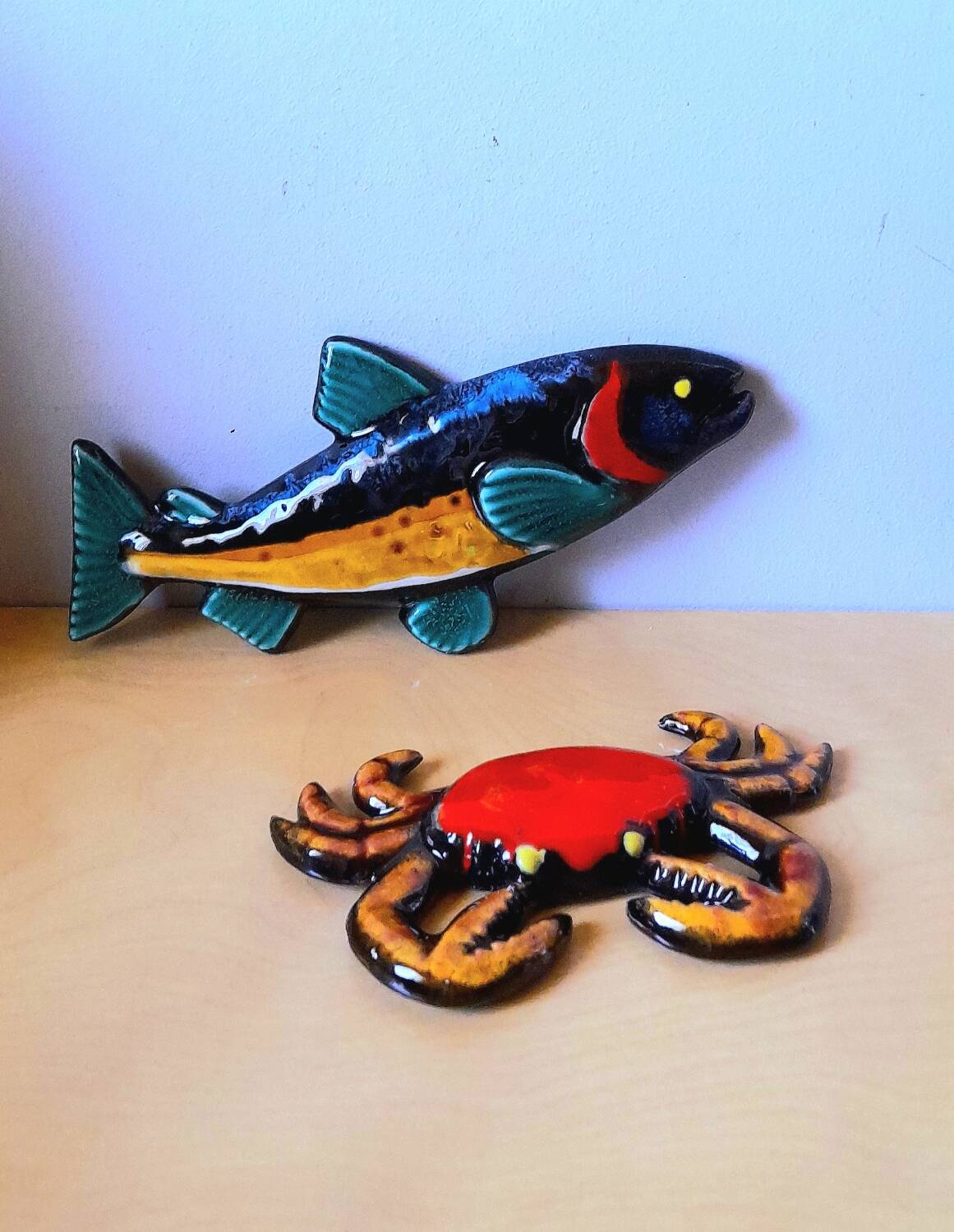 Ceramic fish and crab 1960
