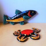 Ceramic fish and crab 1960